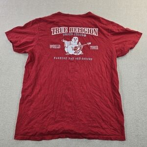 True Religion Y2K World Tour Buddha Graphic Tee Red Mens M